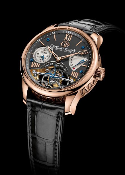 Replica Greubel Forsey Watch Double Tourbillon 30 Red gold Anthracite gold dial Men
